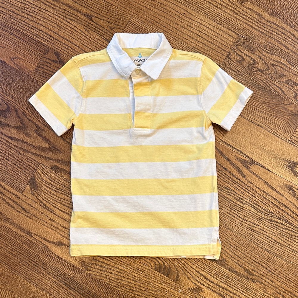 EUC Crewcuts Yellow and White Striped Polo; S